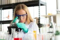 Women in the chemistry laboratory in the science laboratory