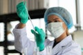 Women in the chemistry laboratory in the science laboratory