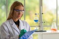 Women in the chemistry laboratory in the science laboratory