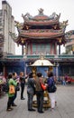 Women at Chungshan temple in Taipei, Taiwan