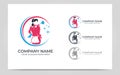 Women cleaning services logo. Modern editable logo. Vector graphic illustration Royalty Free Stock Photo