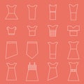 Women clothing icons set