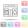 women clothing store multi color style icon. Simple thin line, outline vector of mall shopping center icons for ui and ux, website Royalty Free Stock Photo