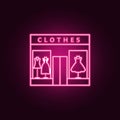 women clothing store outline icon. Elements of Mall Shopping center in neon style icons. Simple icon for websites, web design,