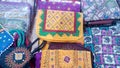 Women Clutch Bags from Puducherry on display for sale at Saras Aajeevika Mela, 2019