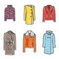 Women coats icon set