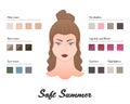 Soft Summer color type - color characteristics and best makeup tones