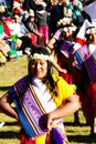 Women In Colorful Traditional Costume Inti Raymi Festival