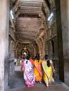 Women in colourful saris, Ranganathaswami Temple, Trichy, south India