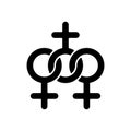 Women community black glyph icon