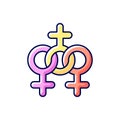 Women community RGB color icon