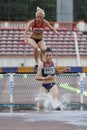 Women competitors at 3000m steeplechase Royalty Free Stock Photo