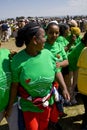 Women Congratulating each other after a Tug of War