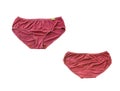 Women cotton panties flowered on white background. red underwear Royalty Free Stock Photo
