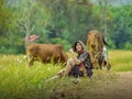 Women and cows