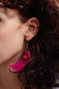 Women with creative indian-style earring in her ear Royalty Free Stock Photo