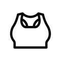 Women Crop Tank Top icon on white background. Linear style sign for mobile concept and web design.