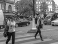 Women Crossing Paris Street Royalty Free Stock Photo