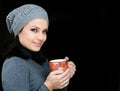 Women with cup of tea or coffe