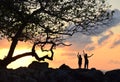 Women Dancing Tree Sunset