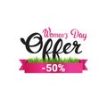 Women Day Special Offer Label Sale Bagde Discount Template Promotion Sign Isolated