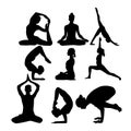 Women dest yoga poses vector art Royalty Free Stock Photo