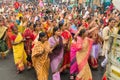 Women devotees dancing at Rath jatra at Kolkata