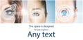 Women with a digital laser hologram on their eyes. Ophthalmology, eye surgery and biometric scanning technology concepts Royalty Free Stock Photo