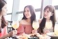 Women dine in restaurant Royalty Free Stock Photo