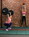 Women are doing cross fit workout at the gym Royalty Free Stock Photo