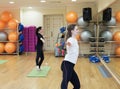 Women doing Pilates in gym