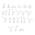 Women doing yoga in different poses vector illustration with black lines isolated on white background Royalty Free Stock Photo