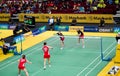 Women Doubles Badminton Royalty Free Stock Photo