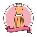 Women dress round emblem