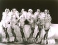 Women dressed in cellophane costumes Royalty Free Stock Photo