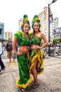 Women dressed in stylish Brazilian clothing for Brazilian Day in Toronto