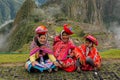 Women dressed in traditional clothes at festival in Machu-Picchu, Peru