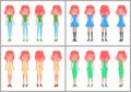 Women in dresses and jeans vector summer mode Royalty Free Stock Photo