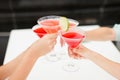 Women drink cocktails restaurant celebrating
