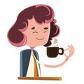 Women drinking coffee illustration cartoon character