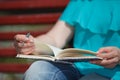 Women and education, close up of hands of girl studying for coll