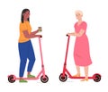 Women with electric walk scooters.