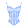 Women elegant blue retro corset. Fashion concept