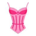 Women elegant pink retro corset. Fashion concept