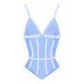 Women elegant undergarment or sexy female underwear blue corset. Fashion concept