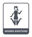 women emotions icon in trendy design style. women emotions icon isolated on white background. women emotions vector icon simple