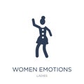 Women Emotions icon. Trendy flat vector Women Emotions icon on w