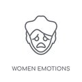 Women Emotions linear icon. Modern outline Women Emotions logo c