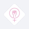 Women empowerment concept icon modern minimal line style