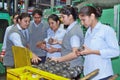 Women employees working in a factory women's day girls power, women employees